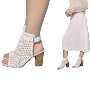 Sam Edelman Emmie Heel Perforated Leather Open Toe Size 9.5